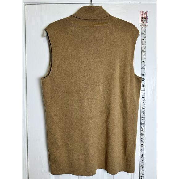 Talbots Cotton Modal Beige Turtle Neck Sleevless Summer Sweater Womens Large $60 - Picture 6 of 7